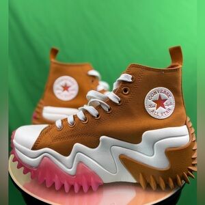 Converse All Star Chuck Taylor High-Top Platform Sneakers - Pink Camel Orange